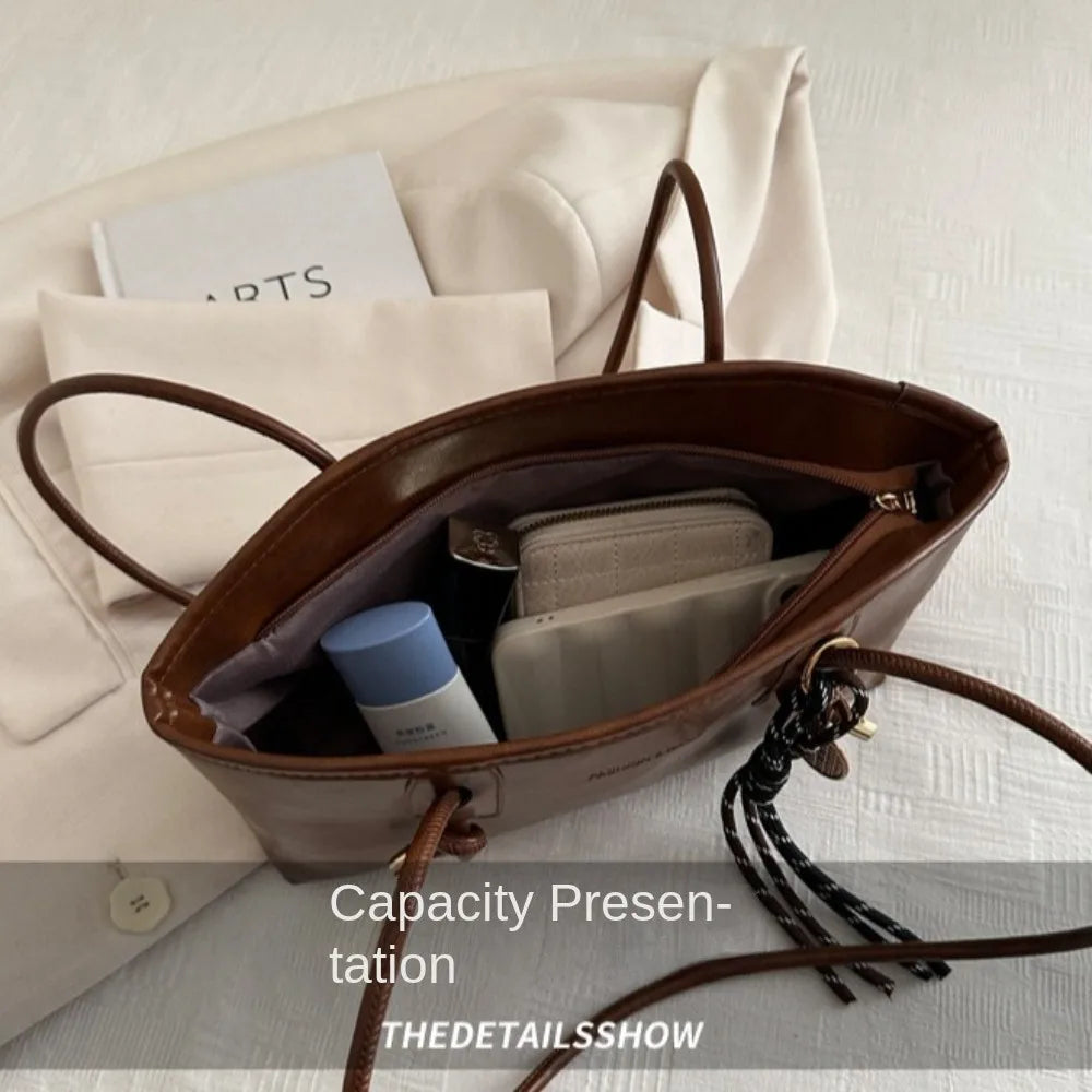 Y2K Soft PU Leather Shoulder Bag