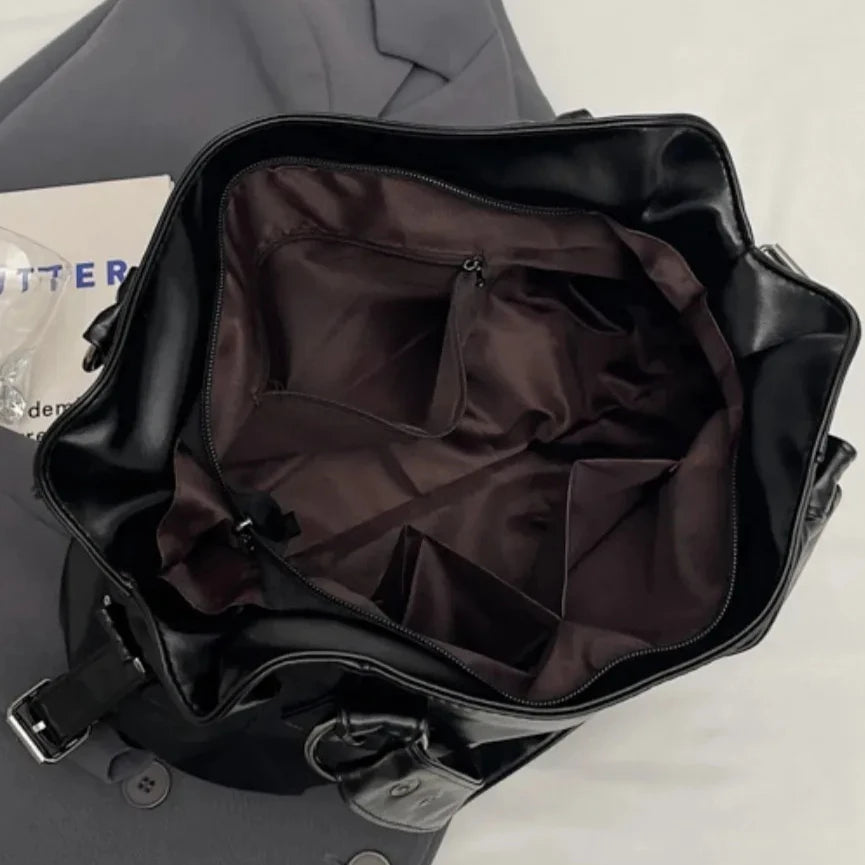 Retro Roomy PU Leather Shoulder Bag