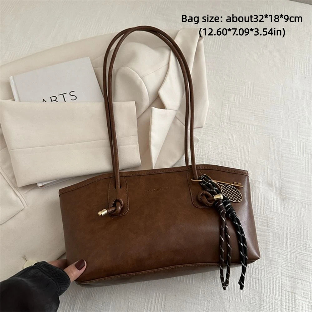 Y2K Soft PU Leather Shoulder Bag