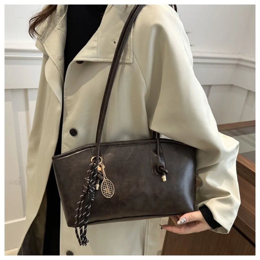Y2K Soft PU Leather Shoulder Bag