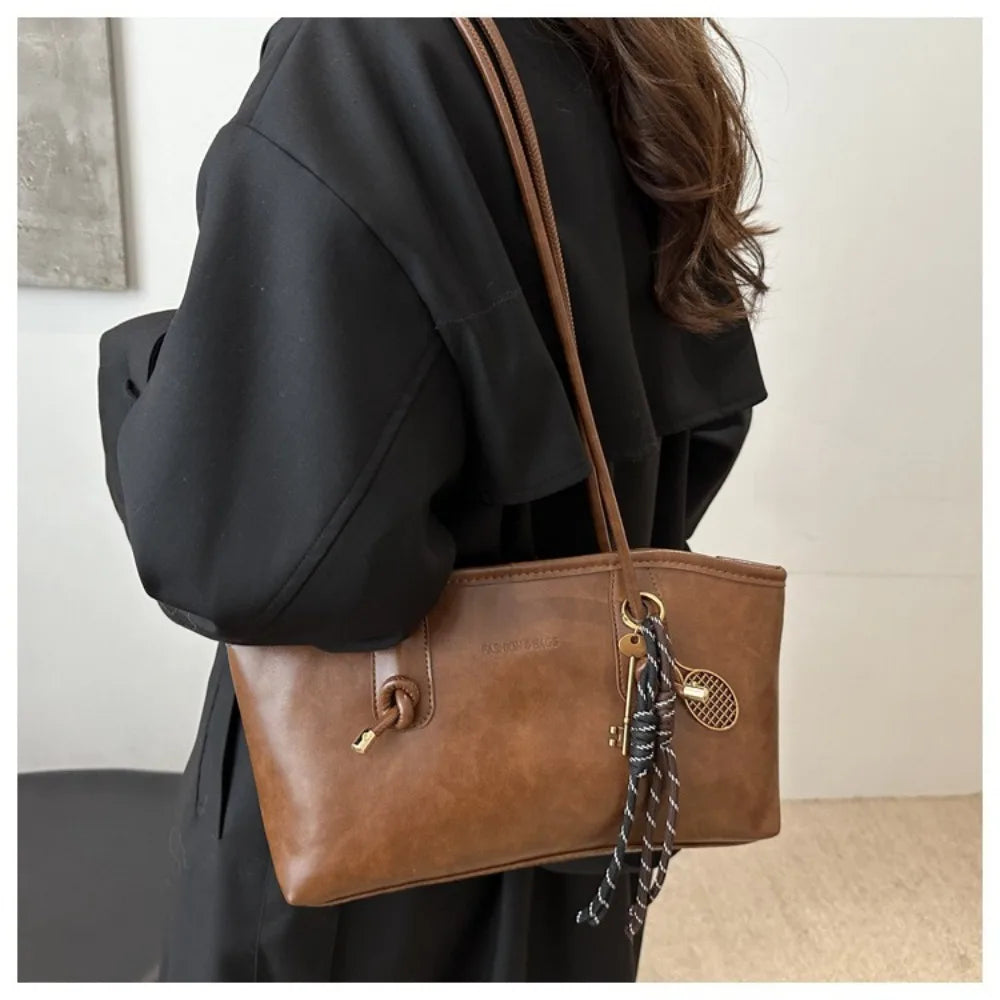 Y2K Soft PU Leather Shoulder Bag